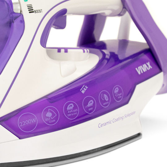 Vivax Steam Iron 2200W with Ceramic Plate and Continuous Steam Supply 30g/min