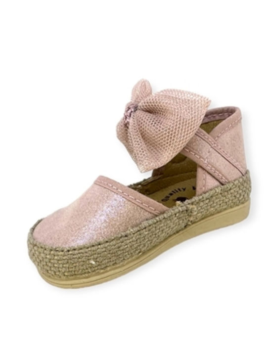 Παιδικές Espadrilles mit Bügel- und Schleifenverschluss Rosa