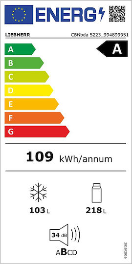 Liebherr 321лт NoFrost В185.5xШ59.7xД67.5см. Сив Plus BioFresh