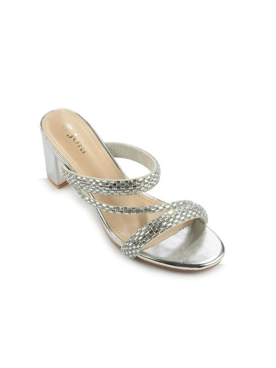 Fshoes Damen Sandalen in Silber Farbe