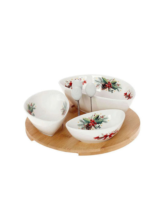 Cryspo Trio Christmas Porcelain Dessert Tower Stands Ornament NO