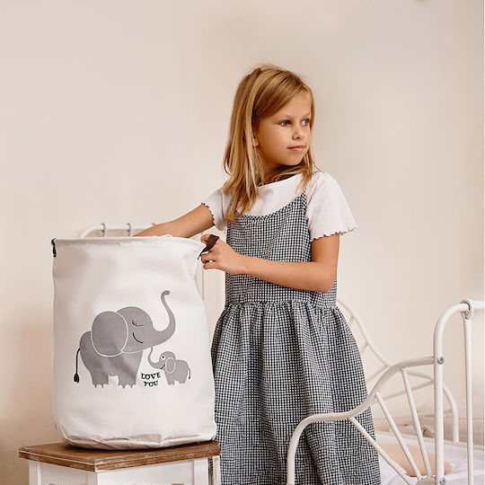 Sipo Kinder Wäschekorb Faltbar aus Stoff Weiß 35x35x45cm 1Stück
