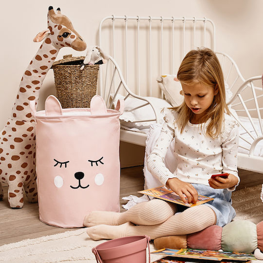 Sipo Детска кошница за играчки сгъваема Розов 35x35x45см 1бр