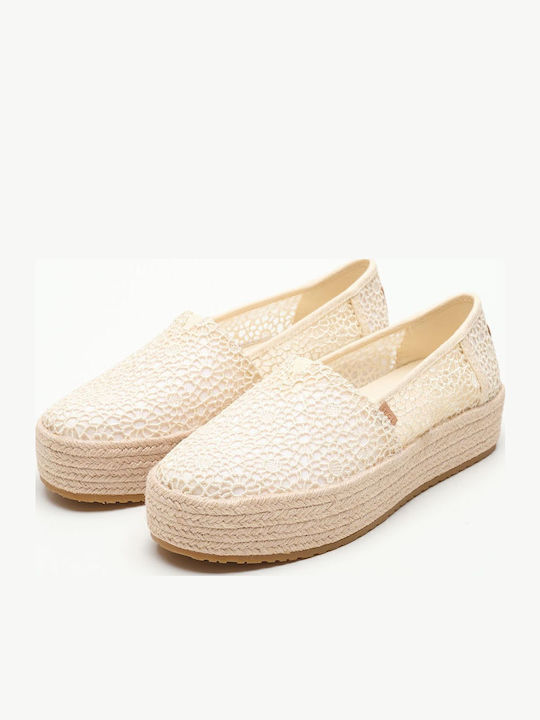 Valencia Women's Fabric Espadrilles Beige