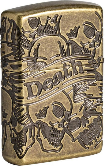 Zippo Armor Windproof Flame Lighter Freedom Skull