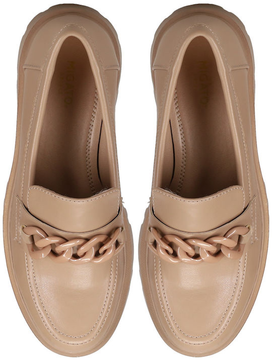Women's Moccasins in Beige Color