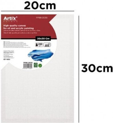 Artix Καμβάς σε Τελάρο Λευκός Ορθογώνιος 20x30εκ. 280gr/m² 1τμχ