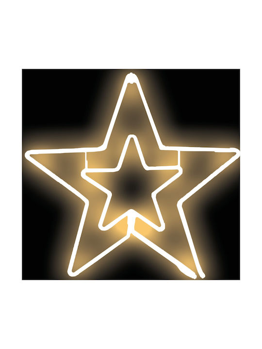 Lianos Plastic Illuminated Christmas Decorative Pendant Star 45x45cm Yellow