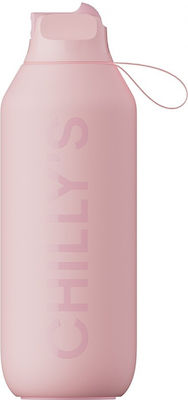 Chilly's Series 2 Glass Thermos Stainless Steel BPA Free Blush Pink 500ml 22606