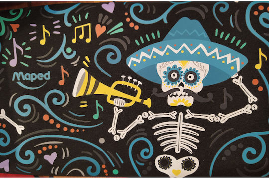Maped Mexico Folder Pencil Case Black/Turquoise