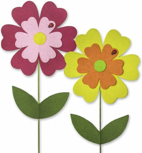 Easter Flower Felt 26x25pcs in Yellow color 73-1172