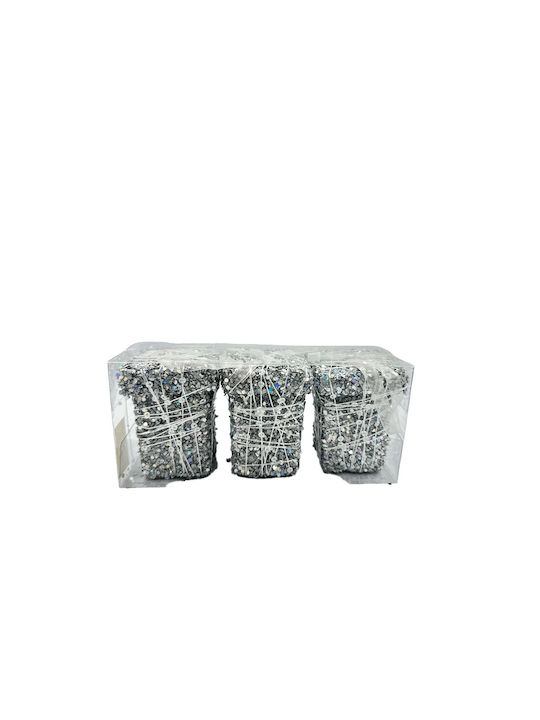 Set Weihnachtsbaumschmuck Schornsteine Silber 3 Stück