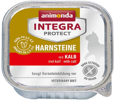 Animonda Integra Protect Harnsteine Nasses Katzenfutter für Katze in Tablett mit Rindfleisch 100gr 13548