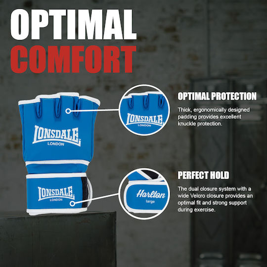 Lonsdale Harlton Boxhandschuhe aus Synthetikleder für Kampf Blau