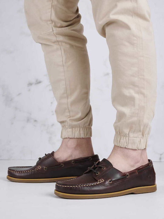 Lumberjack Δερμάτινα Ανδρικά Boat Shoes σε Μπορντό Χρώμα