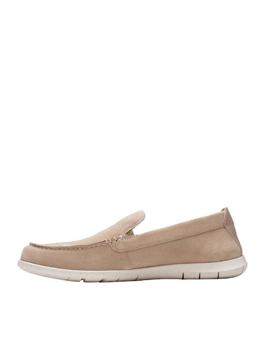 Men's Leather Moccasins Beige