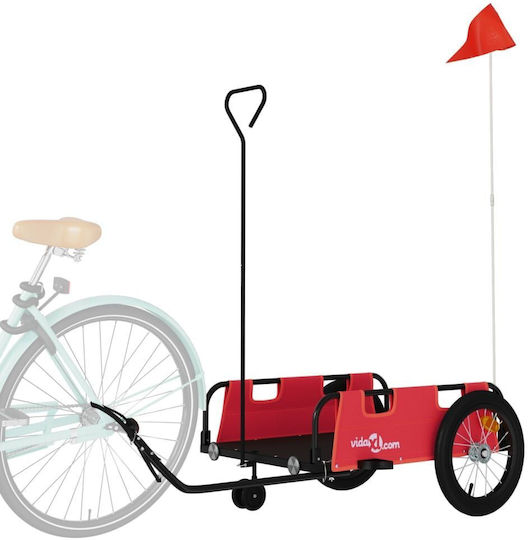 Vidaxl Bicycle Trailer Red Oxford Fabric Iron