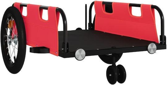 Vidaxl Bicycle Trailer Red Oxford Fabric Iron
