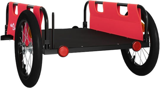 Vidaxl Bicycle Trailer Red Oxford Fabric Iron