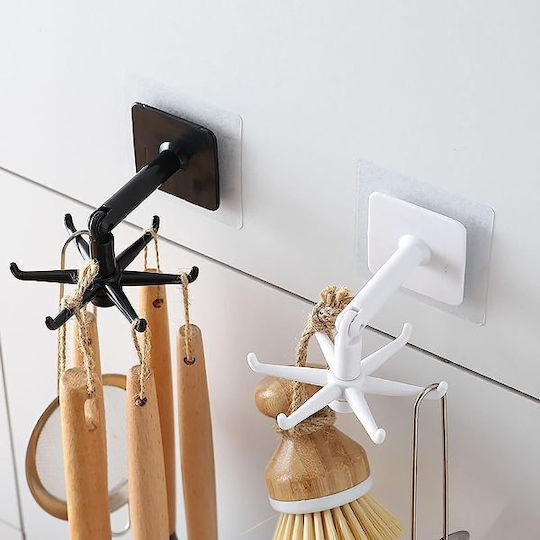 Wall-Mounted Bathroom Freestanding Towel Rack with 6 Positions ​5x11cm Black