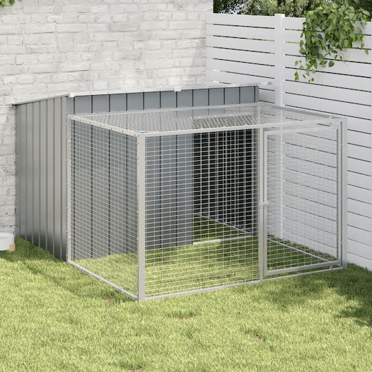 vidaXL Hundehaus Groß Metallisch Außenbereich Gray 153x194x110cm