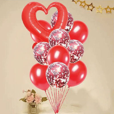 Set of 11 Balloons Foil Valentine's Day Hearts