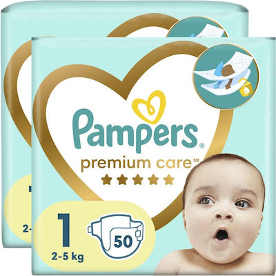 Pampers Scutece cu bandă adezivă Premium Care 1+1 Nr. 1 pentru 2-5 kgkg 100buc