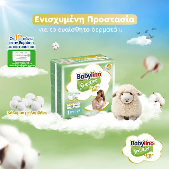 Babylino Tape Diapers Sensitive Cotton Soft No. 4 for 8-13kg 50pcs