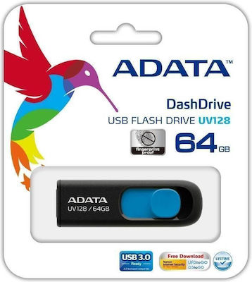 Adata Dashdrive Uv128 64GB USB 2.0 Stick Negru