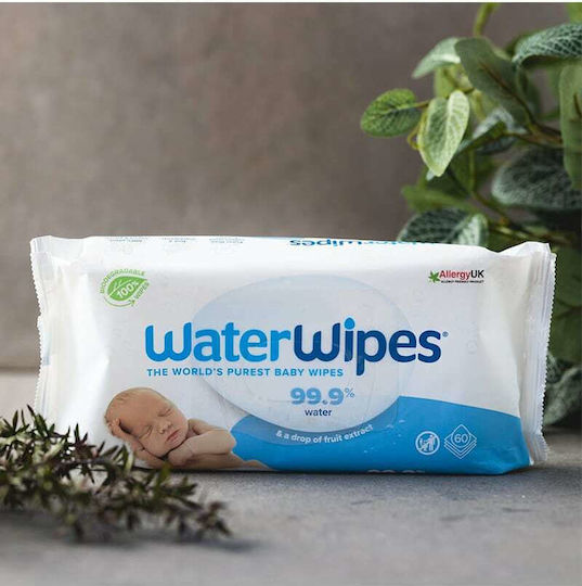 WaterWipes Hypoallergenic Baby Wipes 99.9% Water Alcohol-Free & Parabens Free 3x48pcs