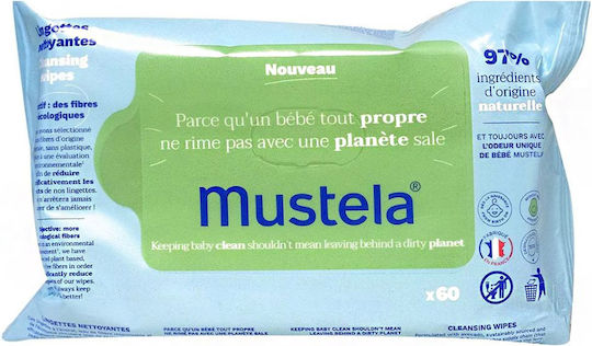 Mustela Eco Natural Fiber Avocado Μωρομάντηλα 60τμχ