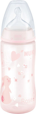 Nuk Plastic Bottle First Choice Plus Baby Rose & Blue Anti-Colic with Silicone Nipple for 0-6 months Pink Hearts 300ml 1pcs