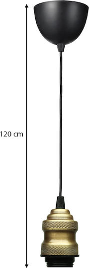 Megapap Rustic Κρεμαστό Φωτιστικό Μπρούτζινο με Ντουί E27 24εκ.