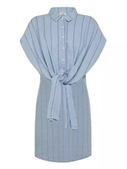 Rochii De Vară Pentru Femei Rochie-Cămașă Albastru Deschis