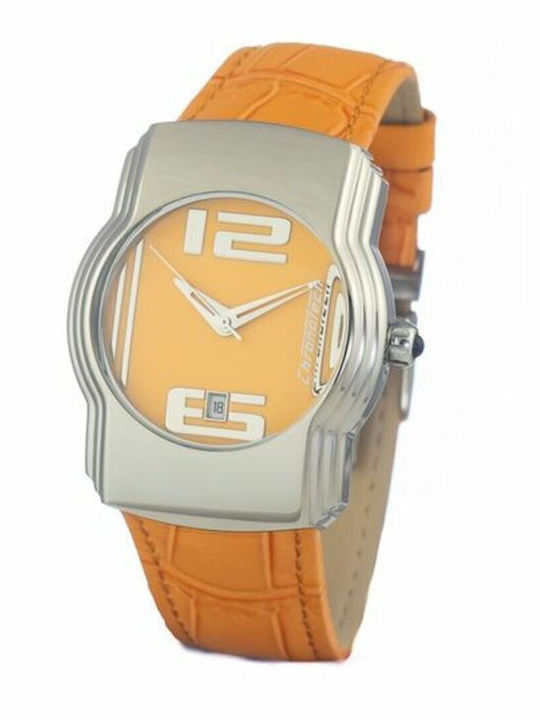 Chronotech Γυναικείο Ρολόι 38mm Μπαταρίας με Μπλε Δερμάτινο Λουράκι