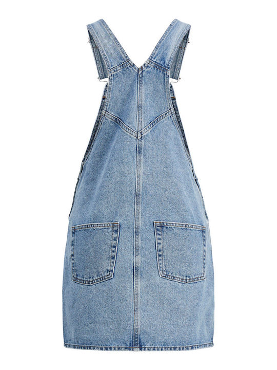 Summer Mini Shirt Dress Denim Medium Blue Denim