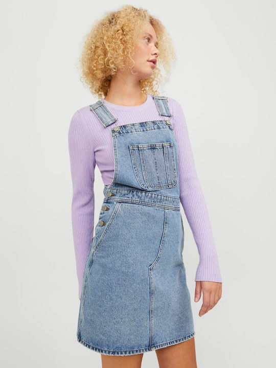 Summer Mini Shirt Dress Denim Medium Blue Denim