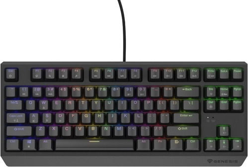 Genesis Thor 230 TKL Гейминг Механична Клавиатура Без ключове с Outemu Red суичове и RGB подсветка (Английски US) Червен