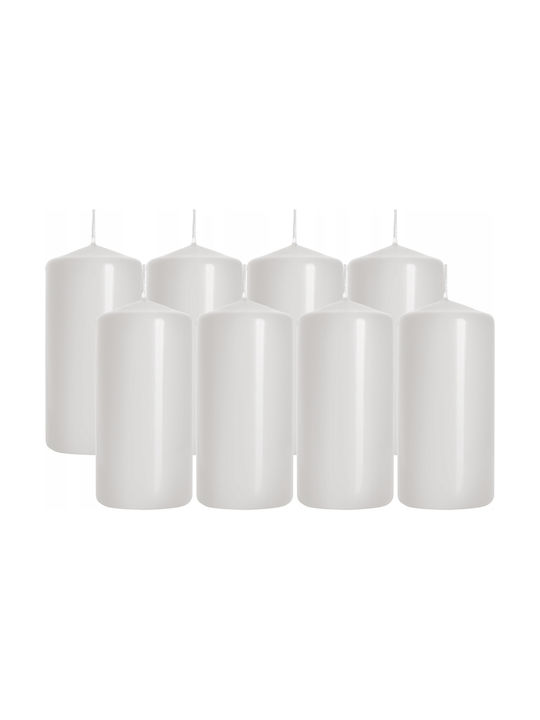 Lumânare Decorativă Conic Alb 8 Bucăți