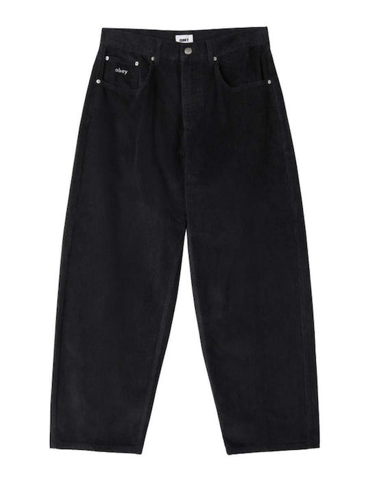 Trousers in Baggy Line Black