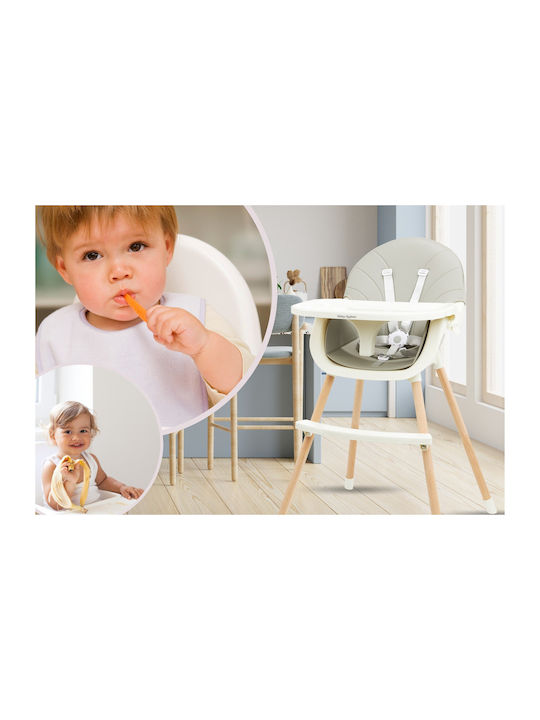 Moby System Amelia Hochstuhl 3 in 1 & Sitz aus Kunstleder Gray