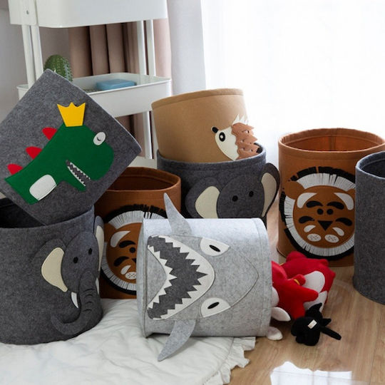 Loco Children's Laundry Basket made of Fabric Dinosaur Blue 35x35cm 1pcs