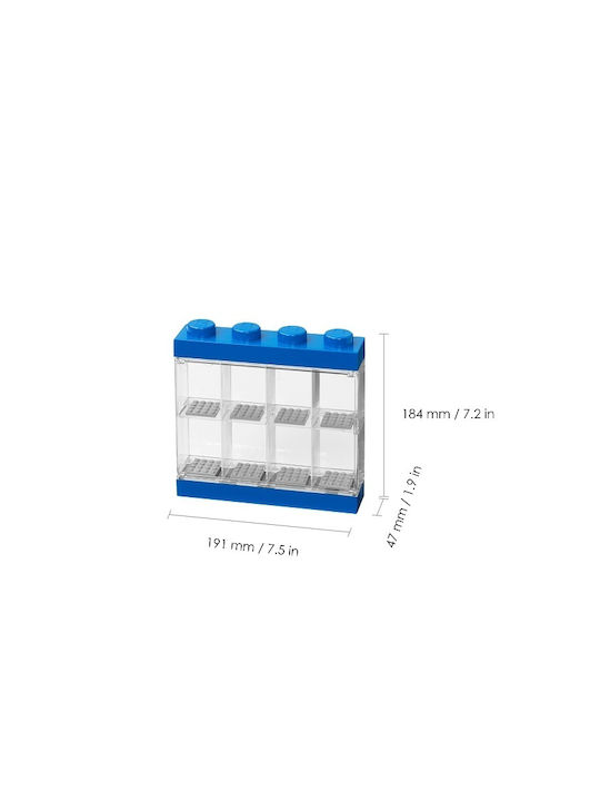 LEGO Παιδικό Κουτί Αποθήκευσης από Πλαστικό Display Case 8 Mini Figures Μπλε 19.1x18.4x18.4cm