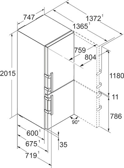 Liebherr Kühl-Gefrierkombination 486Es NoFrost H201.5xB74.7xT67.5cm. Weiß Plus