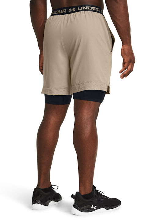 Ua Vanish Woven 2in1 Sports Men's Shorts Brown