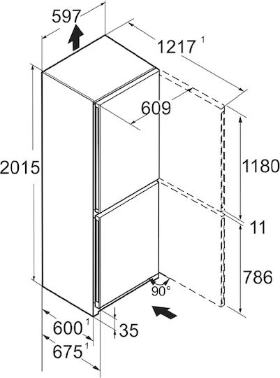 Liebherr Ψυγειοκαταψύκτης 371lt NoFrost Υ201.5xΠ59.7xΒ67.5εκ. Inox Plus