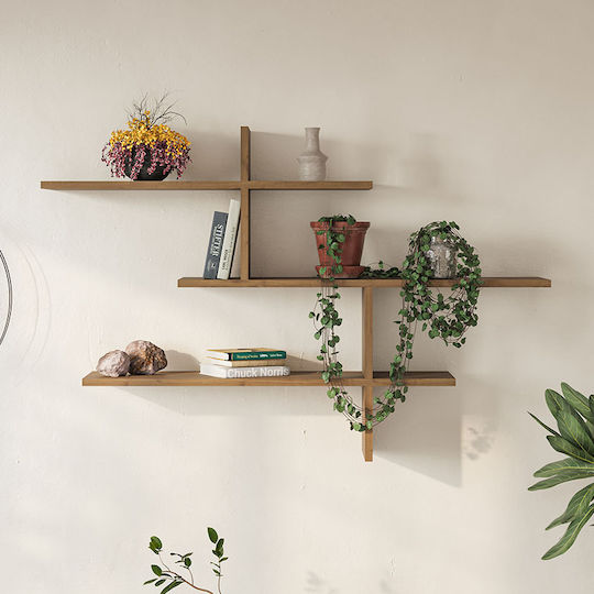 Leo Wall Shelf Light Brown 123x22x80cm