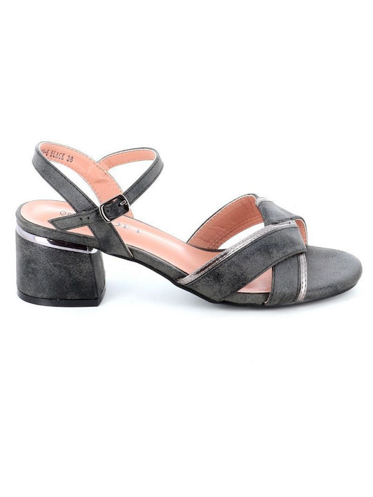 B-Soft Damen Sandalen Anatomisch mit mittlerem Absatz in Schwarz Farbe