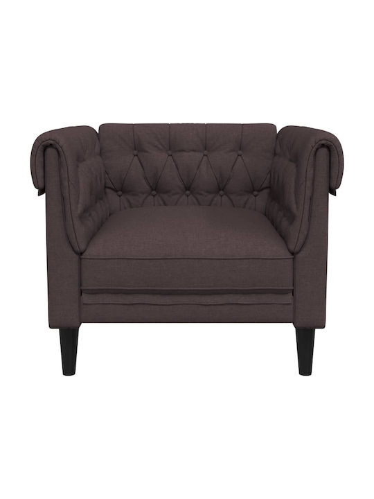 Chesterfield Фотьойл Тъмно кафяво 78.5x74.5x74.5см