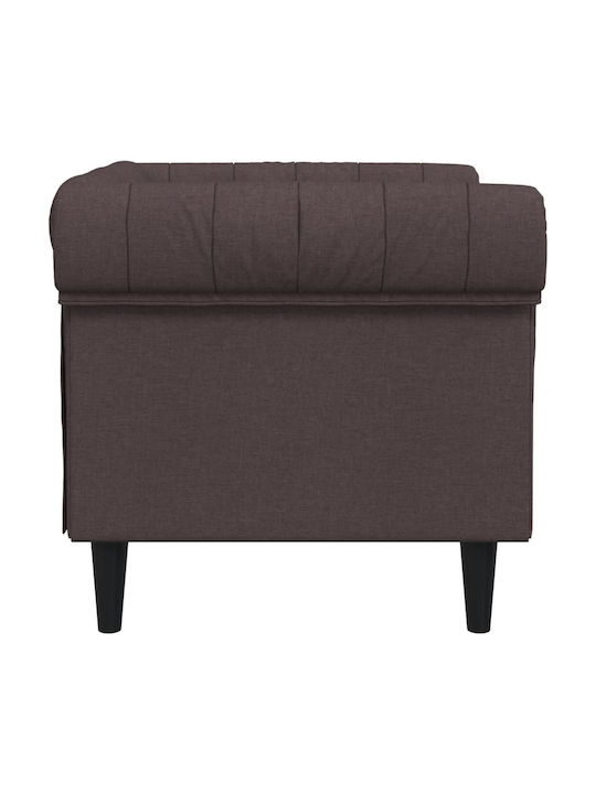 Chesterfield Фотьойл Тъмно кафяво 78.5x74.5x74.5см